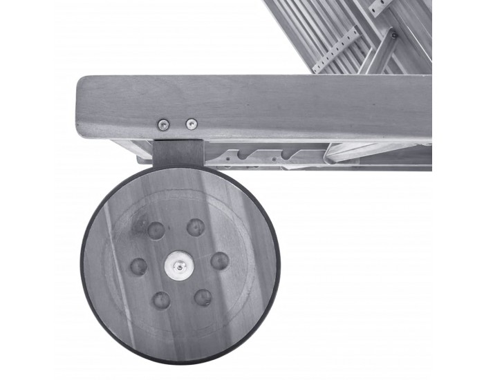 Sonata H 2-местен градински шезлонг с шалте, сив, акациево дърво масив