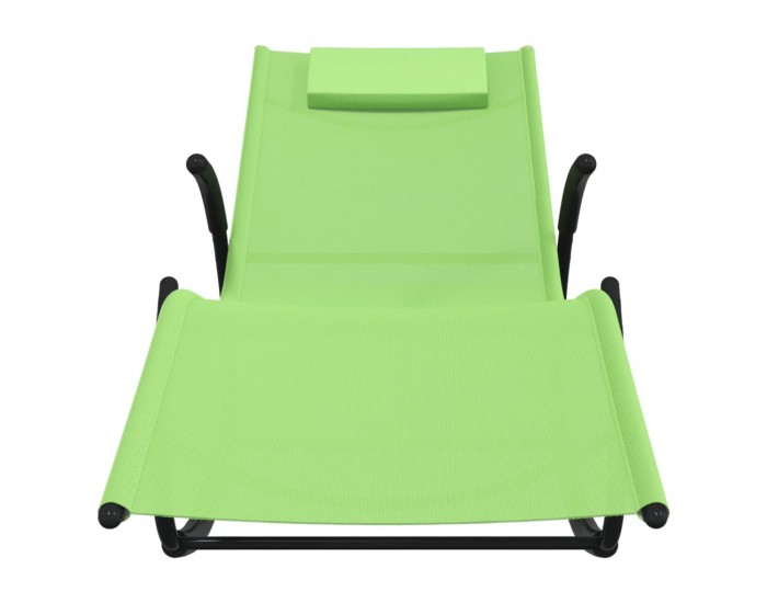 Sonata H Люлеещи се шезлонги, 2 бр, зелени, стомана и textilene