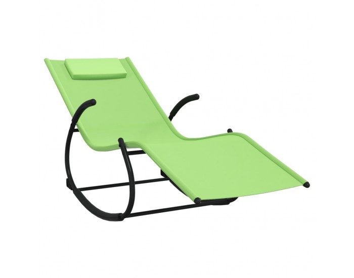 Sonata H Люлеещи се шезлонги, 2 бр, зелени, стомана и textilene