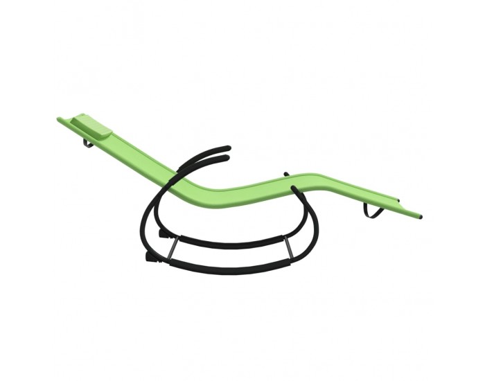 Sonata H Люлеещи се шезлонги, 2 бр, зелени, стомана и textilene