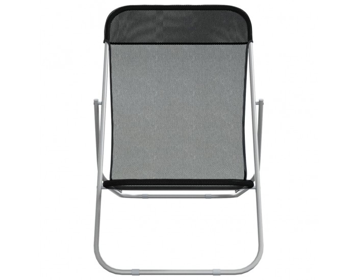 Sonata H Сгъваеми плажни столове 2 бр черни текстилен и стомана