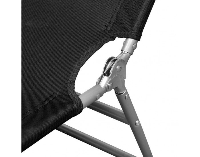 Sonata H Сгъваем шезлонг, прахово боядисана стомана, черен