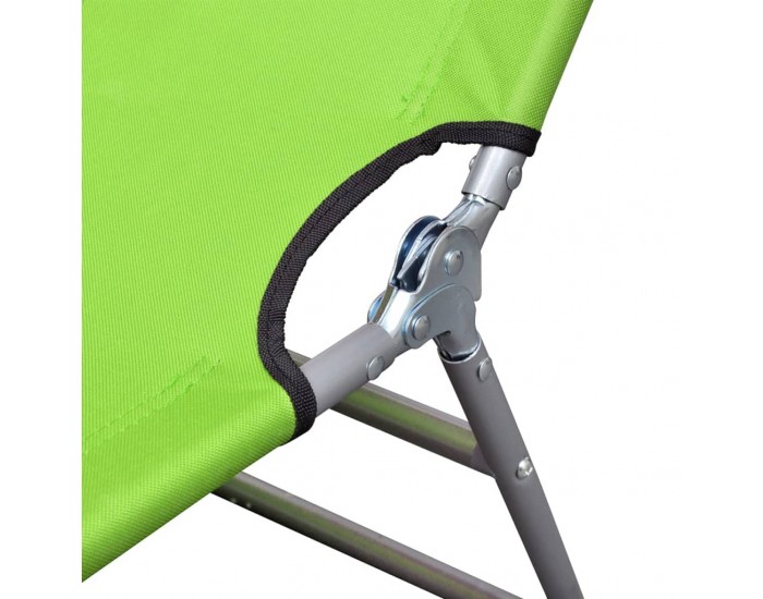 Sonata H Сгъваем шезлонг с възглавница, прахово боядисана стомана, зелен