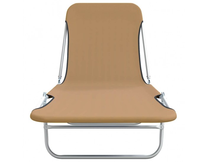 Sonata H Сгъваеми шезлонги, 2 бр, стомана и текстил, таупе