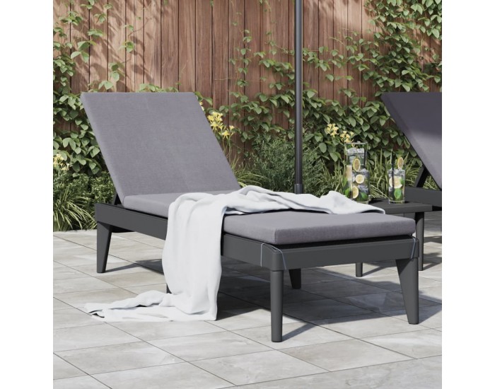 Sonata H Шезлонг, антрацит, 186x60x29 см, PP