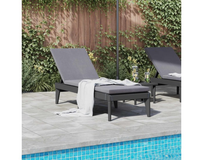Sonata H Шезлонг, антрацит, 186x60x29 см, PP