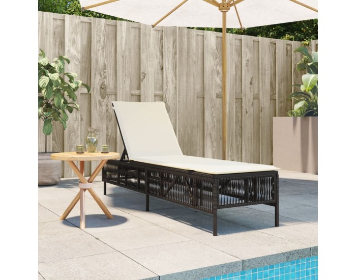 Sonata H Шезлонг с шалте, кафяв, полиратан
