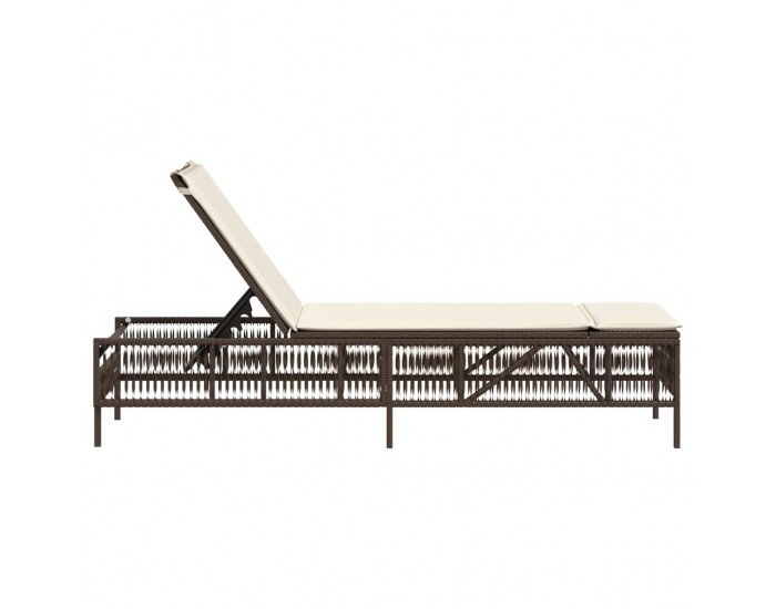 Sonata H Шезлонг с шалте, кафяв, полиратан