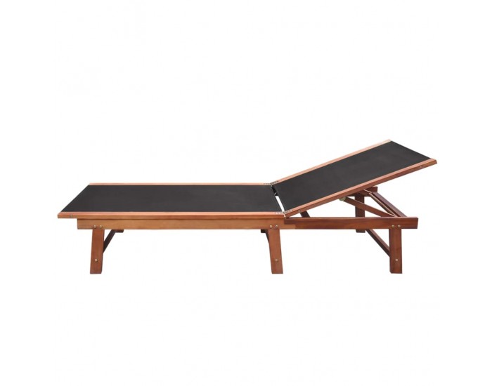 Sonata H Шезлонги, 2 бр, с маса, акациева дървесина масив и Textilene