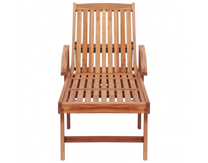 Sonata H Шезлонг със синьо шалте, тиково дърво масив