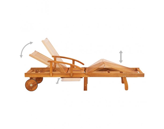 Sonata H Шезлонги, 2 бр, с възглавници, акациево дърво масив