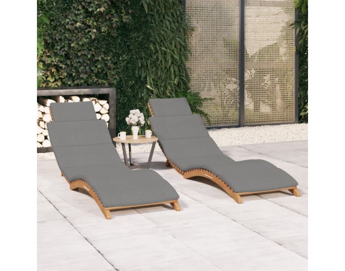Sonata H Шезлонги, 2 бр, с възглавници, тиково дърво масив
