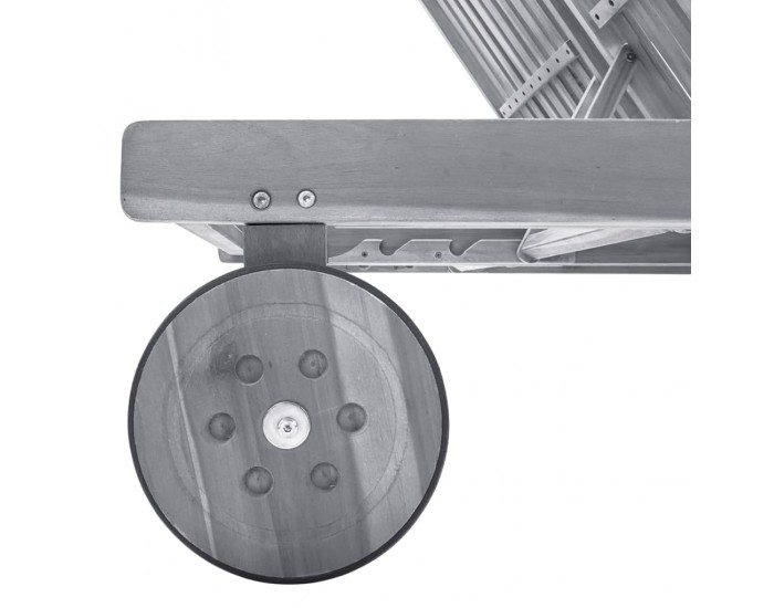 Sonata H 2-местен градински шезлонг с шалте, сив, акациево дърво масив