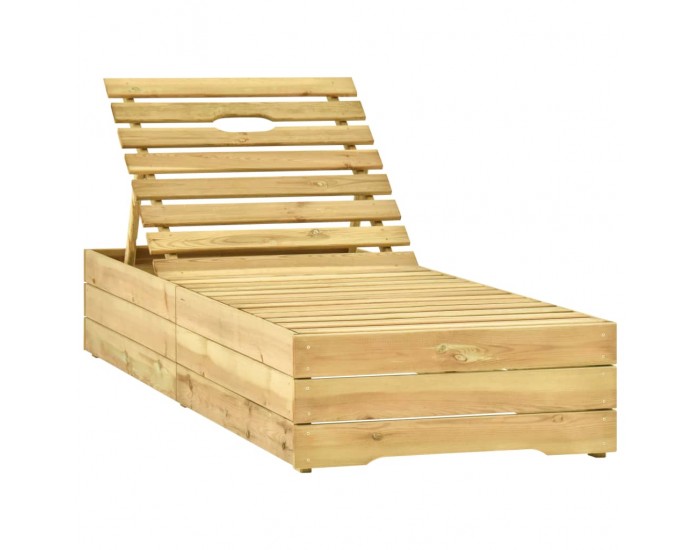 Sonata H Шезлонг с червена възглавница, импрегниран бор