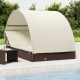 Sonata H 2-местен шезлонг с объл покрив кафяв 211x112x140 см полиратан