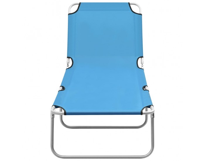 Sonata H Сгъваем шезлонг, стомана и текстил, син тюркоаз