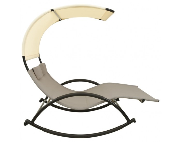 Sonata H Двоен шезлонг със сенник, Textilene, таупе и кремаво