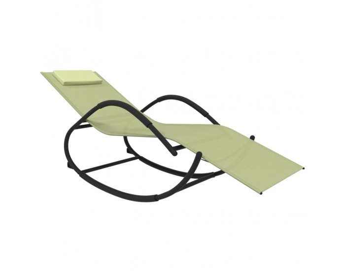Sonata H Люлеещ се шезлонг, кремав, стомана и textilene