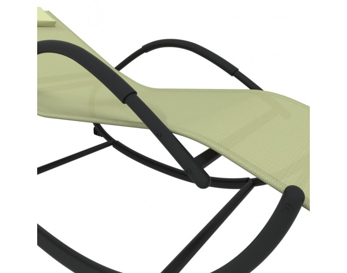 Sonata H Люлеещ се шезлонг, кремав, стомана и textilene