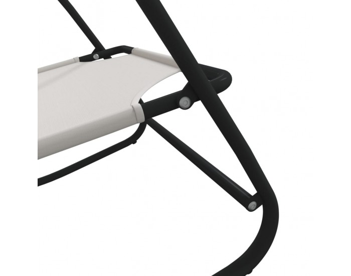 Sonata H Люлеещ се шезлонг, кремав, стомана и textilene