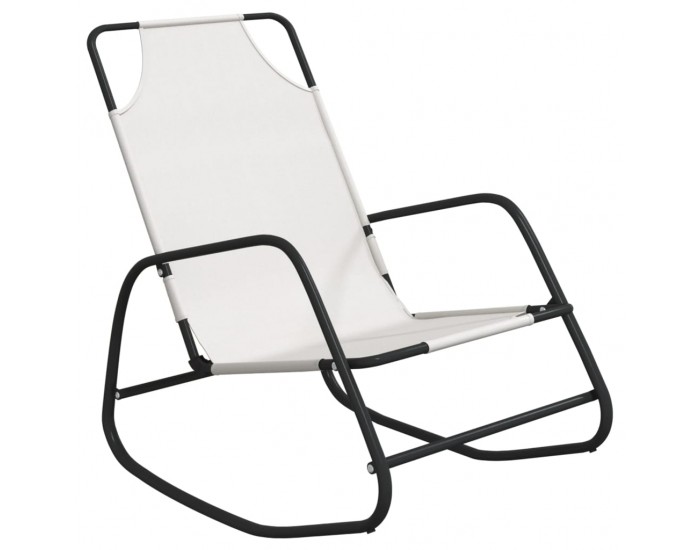 Sonata H Люлеещ се шезлонг, кремав, стомана и textilene