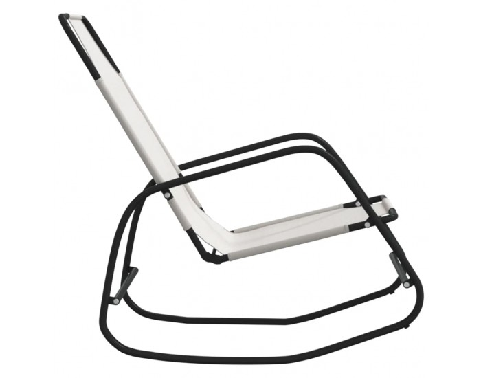 Sonata H Люлеещ се шезлонг, кремав, стомана и textilene