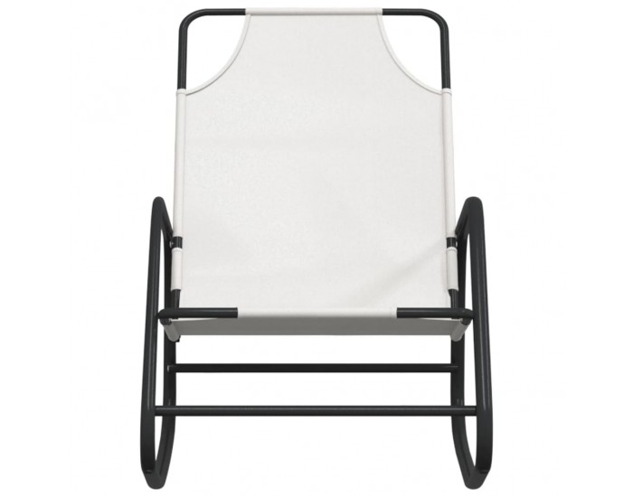 Sonata H Люлеещ се шезлонг, кремав, стомана и textilene