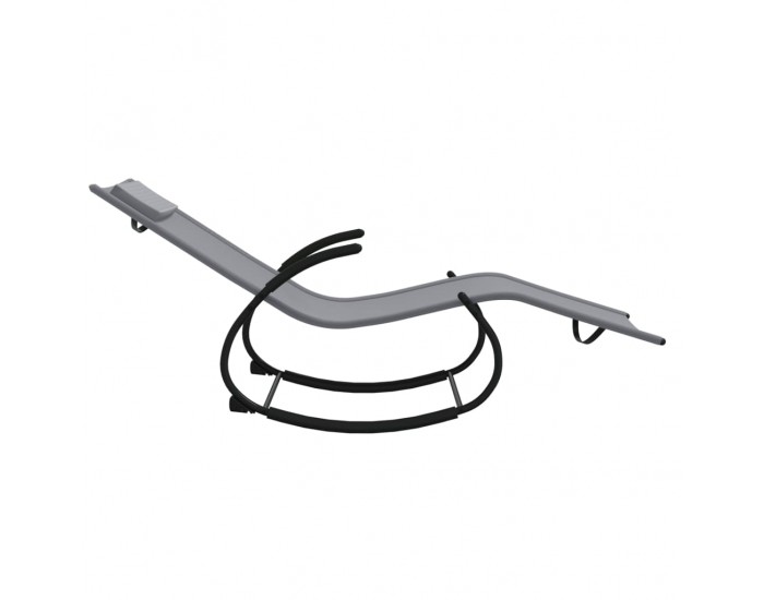 Sonata H Люлеещ се шезлонг, сив, стомана и textilene