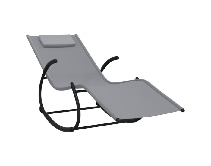 Sonata H Люлеещ се шезлонг, сив, стомана и textilene