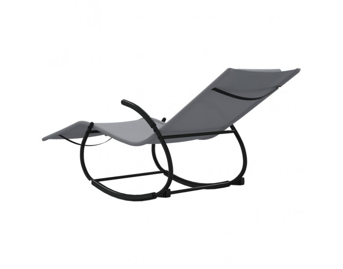 Sonata H Люлеещ се шезлонг, сив, стомана и textilene