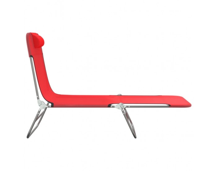 Sonata H Сгъваеми шезлонги 2 бр червени текстилен и стомана