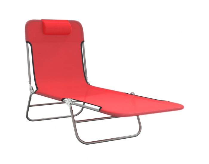 Sonata H Сгъваеми шезлонги 2 бр червени текстилен и стомана