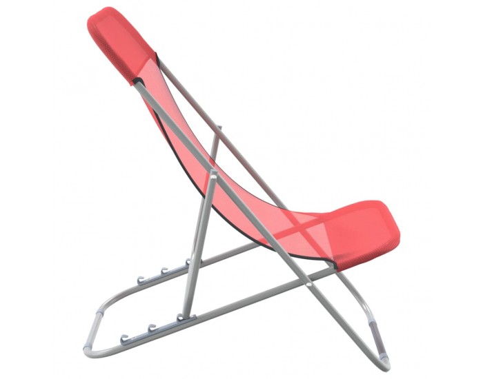 Sonata H Сгъваеми плажни столове 2 бр червени текстилен и стомана