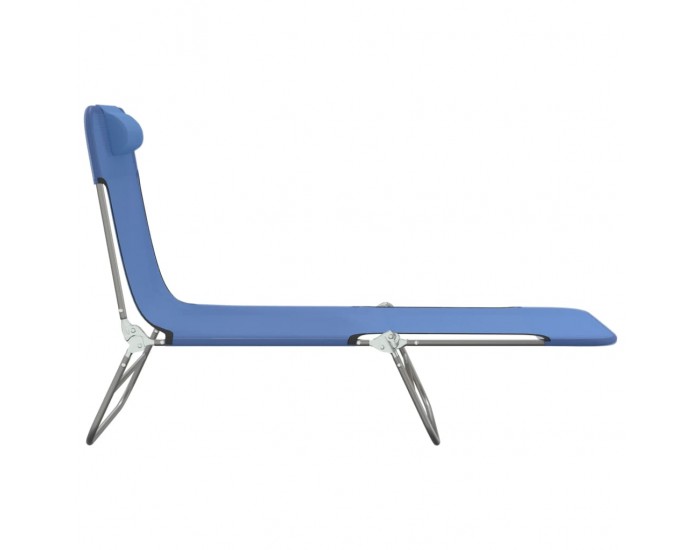 Sonata H Сгъваеми шезлонги 2 бр сини текстилен и стомана