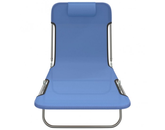 Sonata H Сгъваеми шезлонги 2 бр сини текстилен и стомана