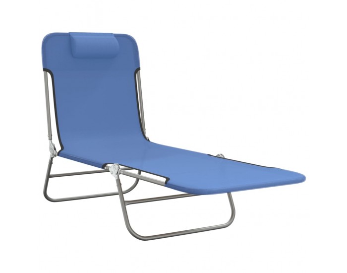 Sonata H Сгъваеми шезлонги 2 бр сини текстилен и стомана