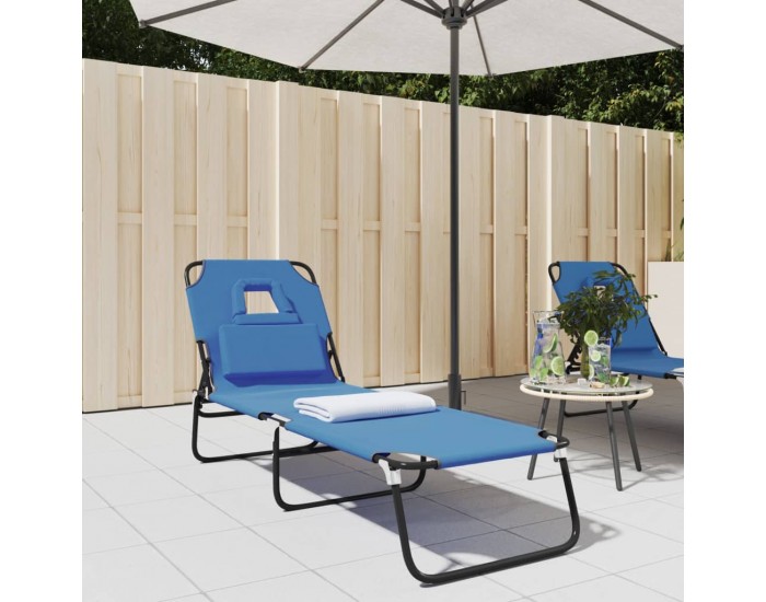 Sonata H Сгъваем шезлонг, син, плат Оксфорд и стомана с прахово покритие