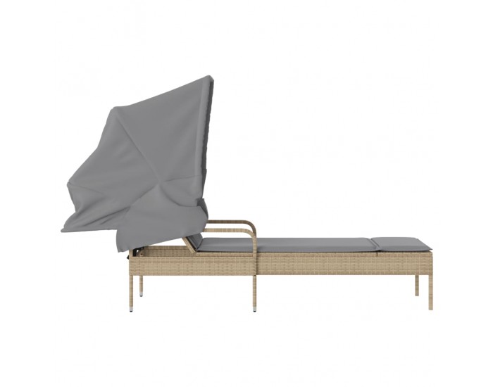 Sonata H Шезлонг със сенник, бежов, полиратан