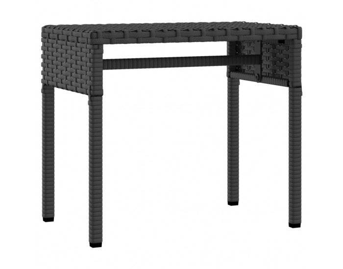 Sonata H Шезлонги 2 бр със сенника и маса, черно, полиратан