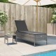 Sonata H Шезлонг с маса и шалте, сив, полиратан