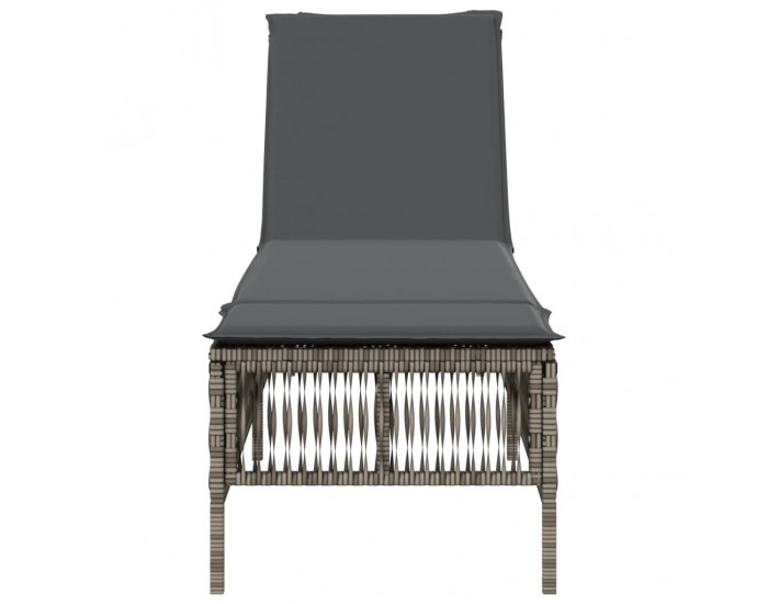 Sonata H Шезлонг с възглавница, сив, полиратан