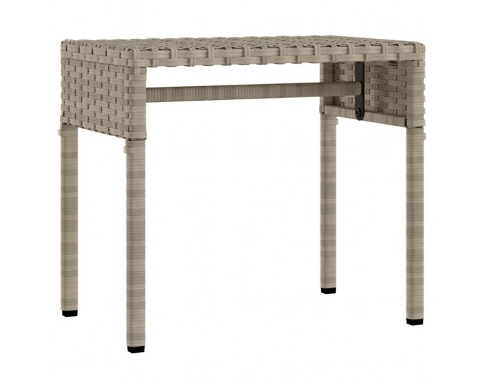 Sonata H Шезлонги 2 бр със сенници и маса, светлосив, полиратан