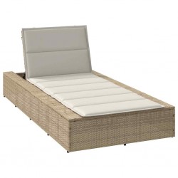 Sonata H Шезлонг с плаваща възглавница Beige Poly Rattan - Шезлонги