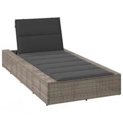 Sonata H Шезлонг с плаваща възглавница Grey Poly Rattan - Шезлонги