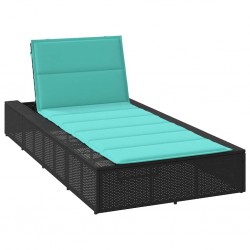 Sonata H Шезлонг с плаваща възглавница Black Poly Rattan - Шезлонги