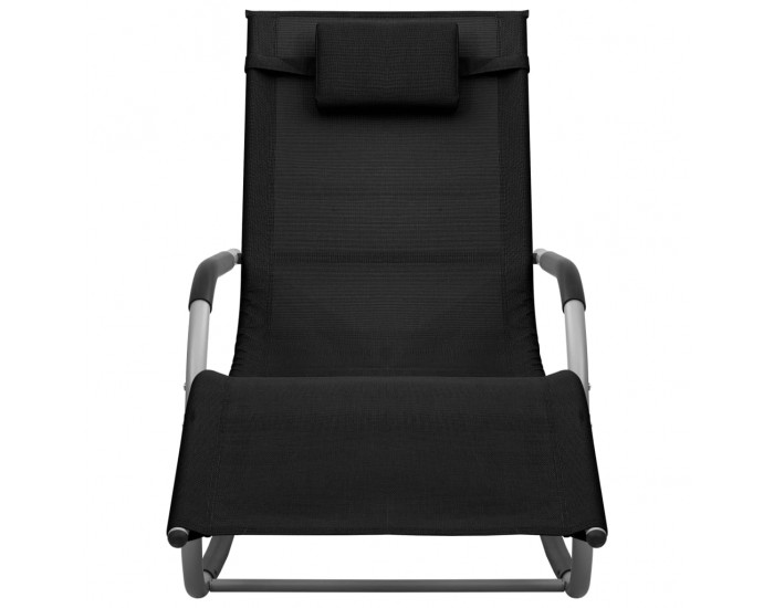 Sonata H Шезлонг, textilene, черно и сиво