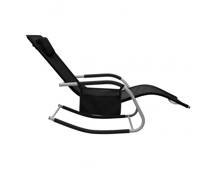 Sonata H Шезлонг, textilene, черно и сиво