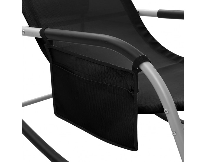 Sonata H Шезлонг, textilene, черно и сиво