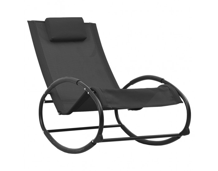Sonata H Шезлонг с възглавница, черен, стомана и textilene