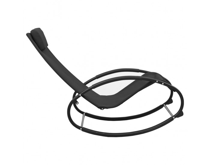 Sonata H Шезлонг с възглавница, черен, стомана и textilene